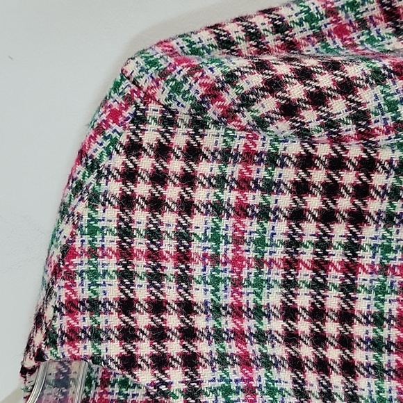 Talbots Wool Blend Pink Green Plaid blazer - Picture 5 of 9